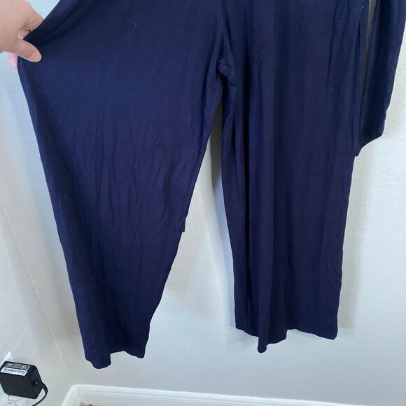 BODEN Ellen Navy Blue Jersey Knit Faux Wrap Jumpsuit Size 6 Wide Leg - Picture 6 of 8